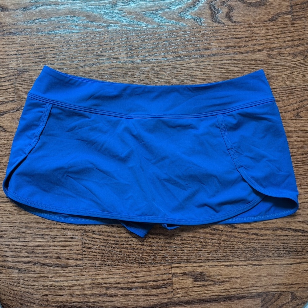 Athleta Blue Swim Bikini Bottom Skirt